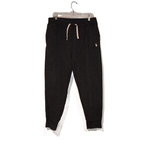 Polo Ralph Lauren Joggers Mens Large Charcoal Gray Thick Fleece Sweatpants EUC